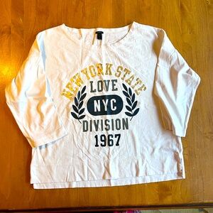 J. Crew White Tee with Graphic Print